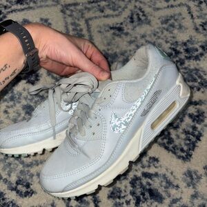 Nike Gray Air Max Sneakers with Reflective Swoosh